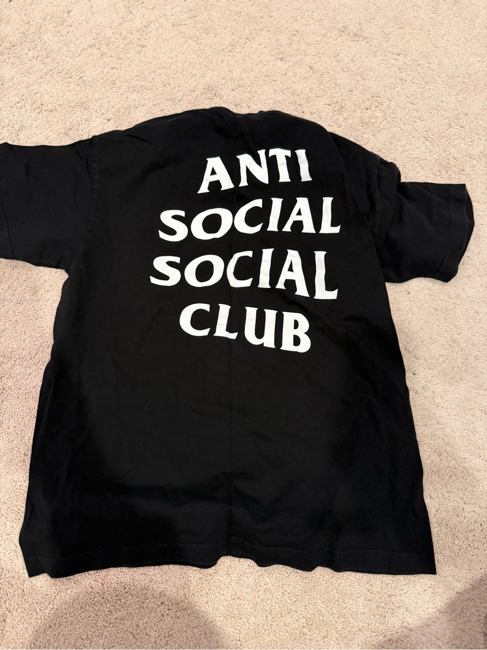 Anti Social Social Club Black Tee with White Back Logo